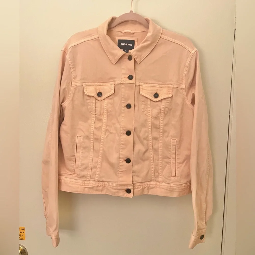 SOLD - Pink/Peach Jean Jacket - Picture 2 of 4
